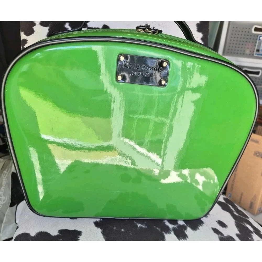 Kate Spade Emerald Green Patent leather Duchess Boarding Bag Carry On RARE